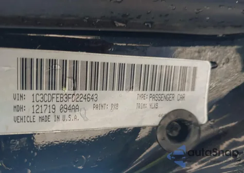 2015 Dodge Dart Gt from USA, damaged, VIN 1C3CDFEB3FD224643